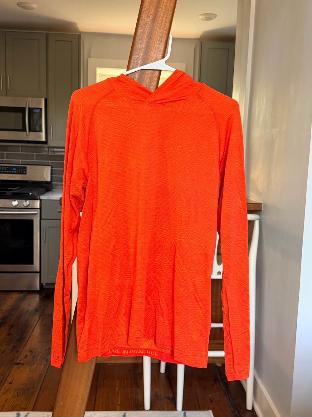 Bright Orange Hooded Long Sleeve Metal Vent Top